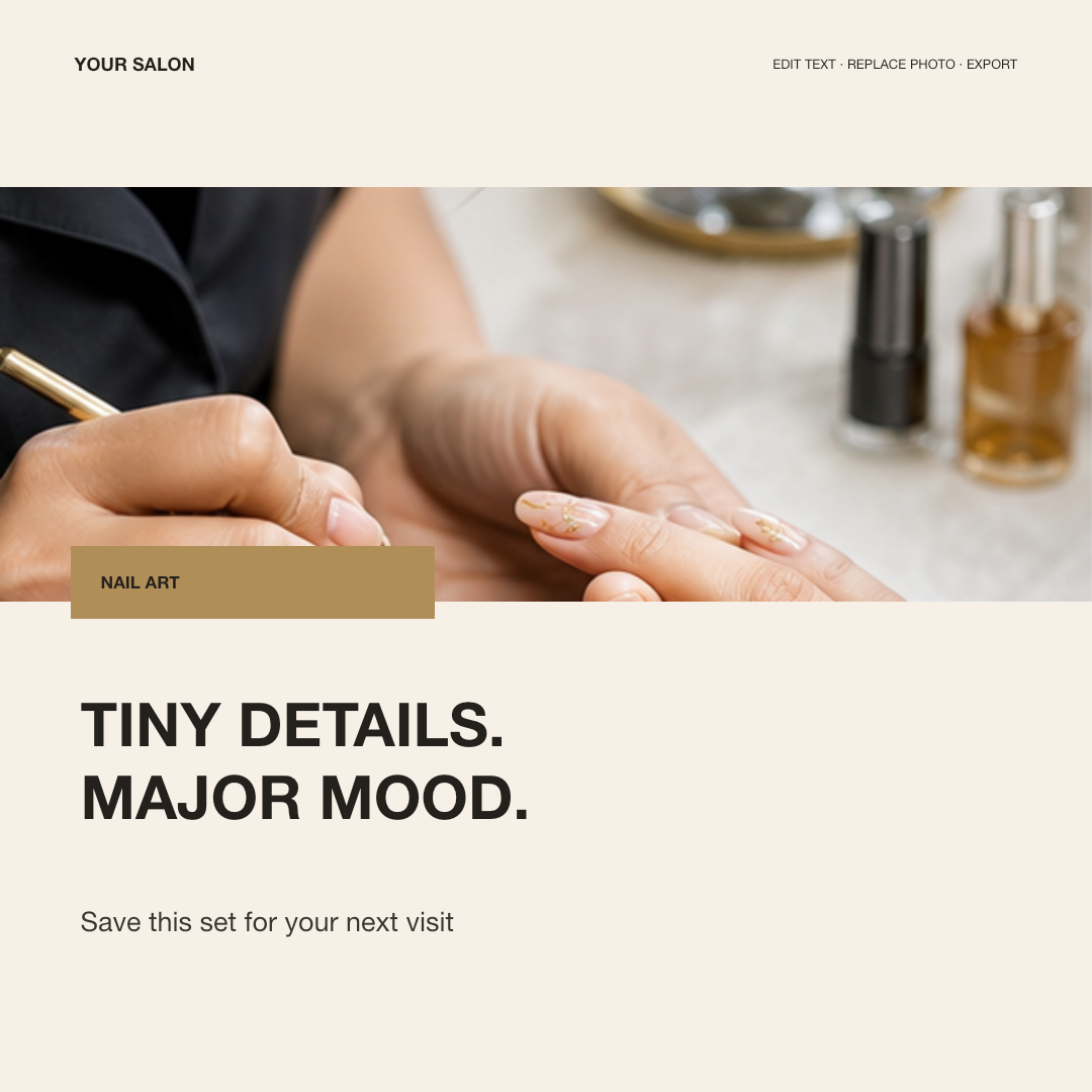 Premium nail-service social post template