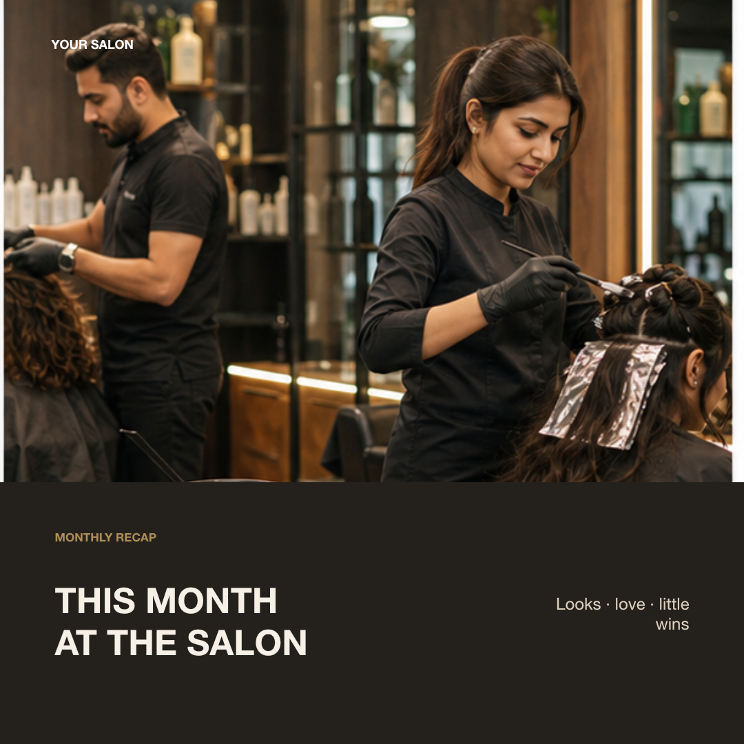 Monthly salon recap template